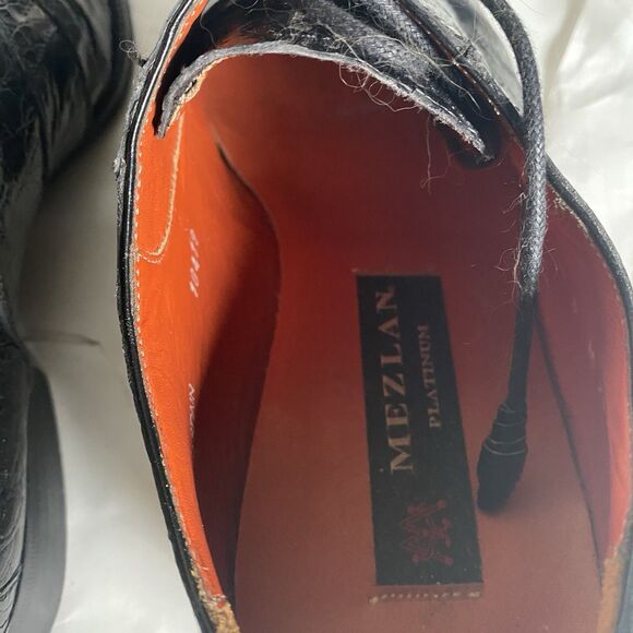 MEZLAN Platinum Crocodile Leather Oxford Kingman Dress Shoes US Mens 8 M
